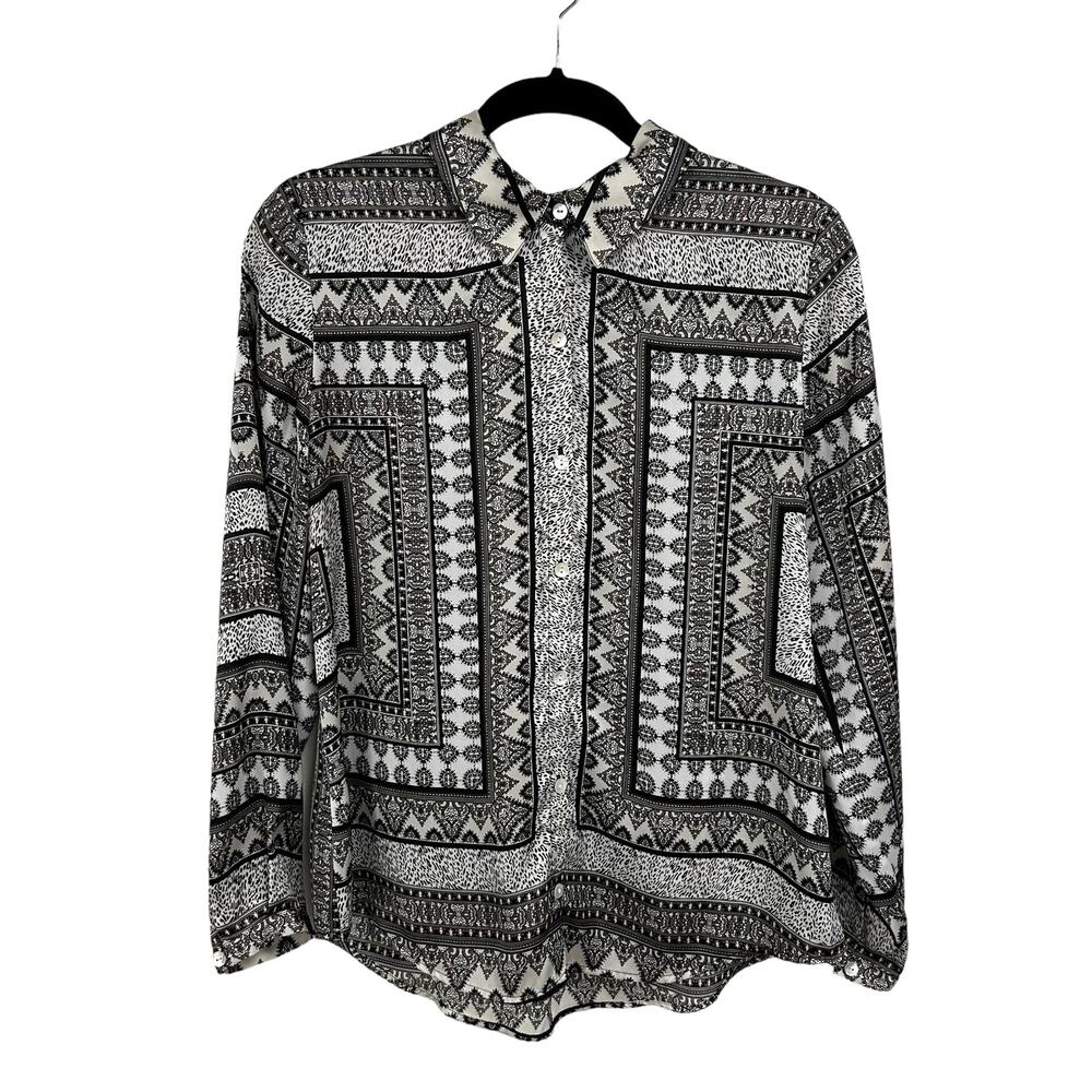 Chico's Black and White Button Down Shirt